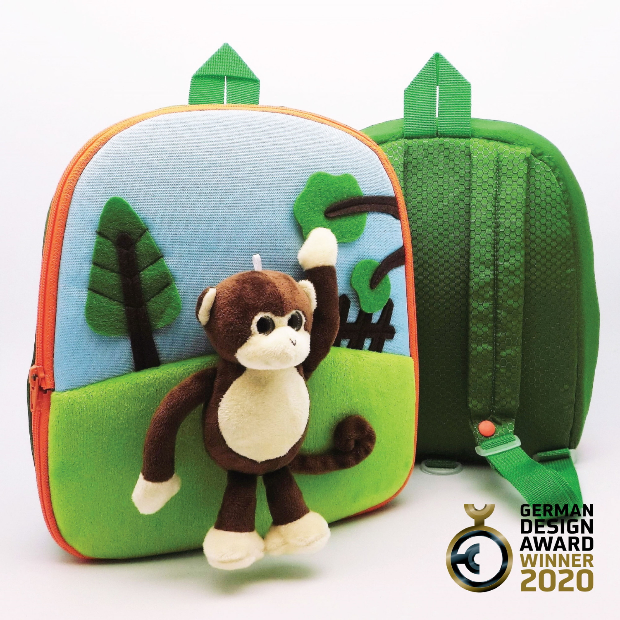 3D Monkey in a Park Energy Saving and Carbon Reduction Kids Backpack-FOBP2305