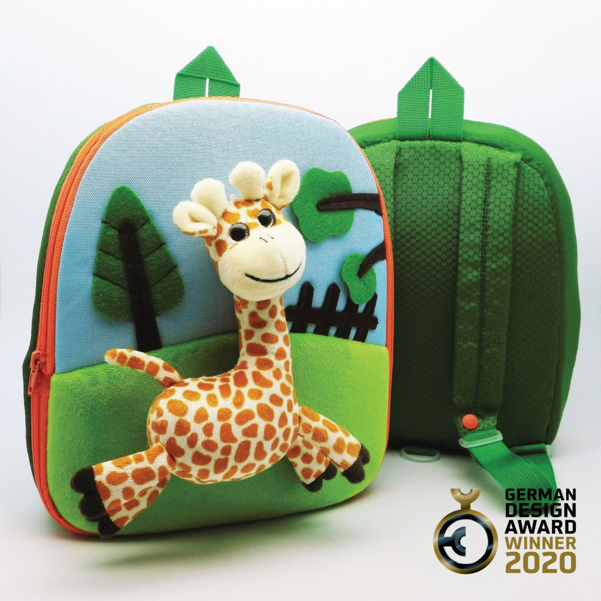 3D长颈鹿节能减碳儿童背包-FOBP2306