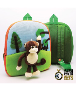 3D卷尾猴节能减碳儿童背包-FOBP2305